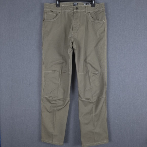 Kuhl Rydr Pants Mens 36x32 (Fits 36x32) Patina Dye Khaki Canvas Hiking Outdoor